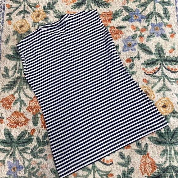 M.M. LaFleur The Alina T-Shirt Striped Pima Cotton Sleeveless XS Blue White Tank - Picture 6 of 6